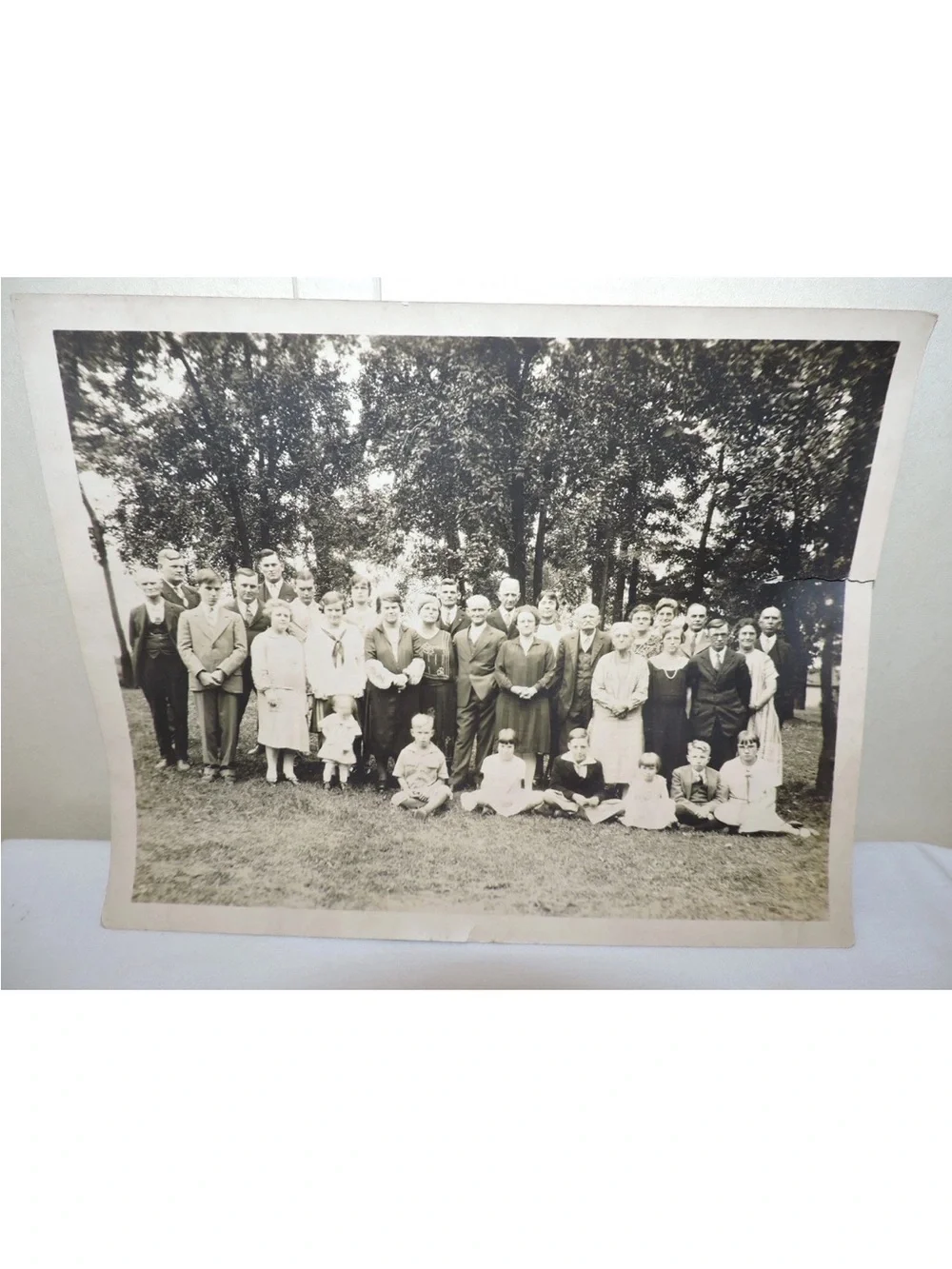 Antique Family Reunion Photo Large 8 x 10  Original Reunion of Family